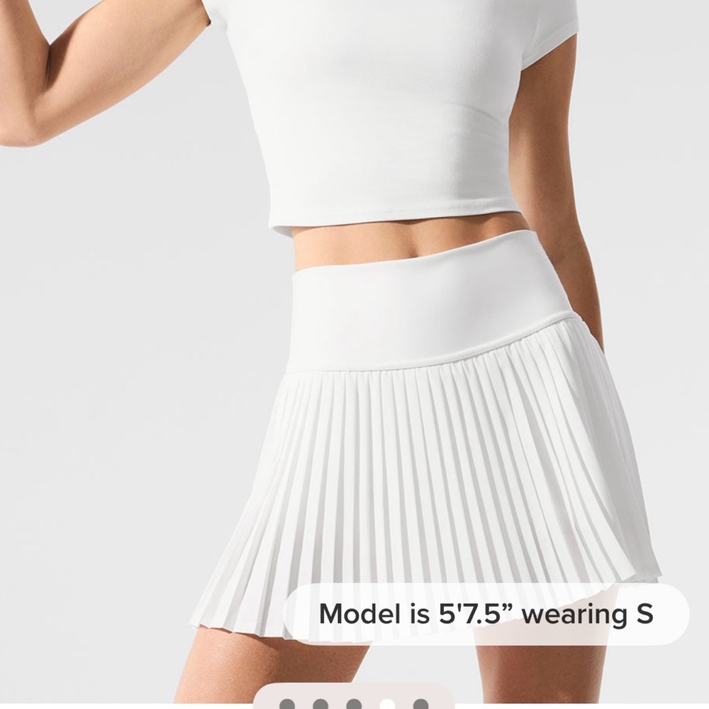 ALO Yoga Grand Slam Tennis Skirt White XS. NWOT
